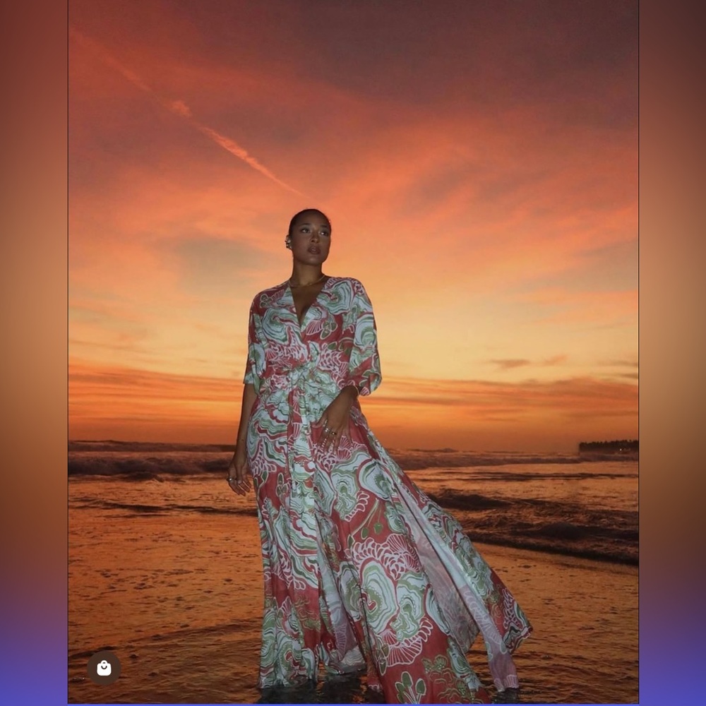 ANDREA IYAMAH Gamba Abstract Mushroom Robe